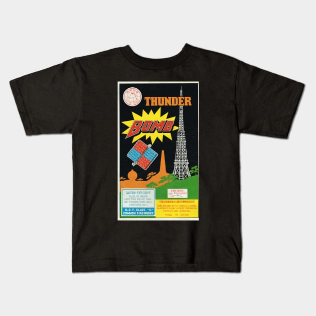 Thunder Bomb Firecracker Kids T-Shirt by AKPowPow